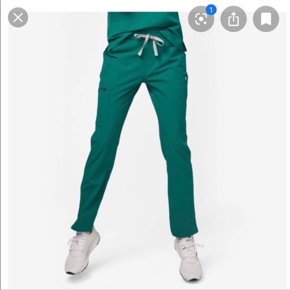 Figs Hunter Green Yola Skinny Leg Pants - Picture 1 of 4